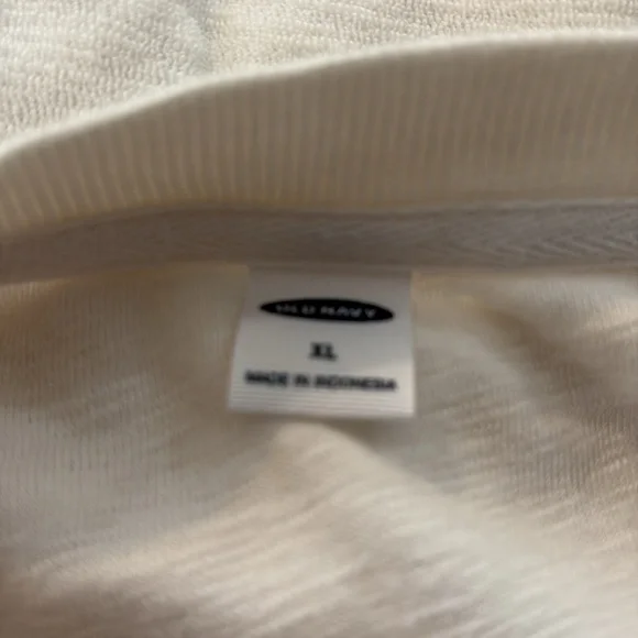 Old Navy Live By The Sun Sweatshirt XL Cream Cropped Graphic Pullover - Picture 6 of 6